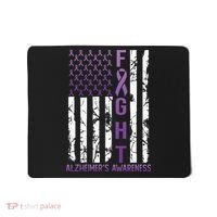 AlzheimerS Awareness Month Day Usa Flag Ribbon Purple Mousepad thumb 0