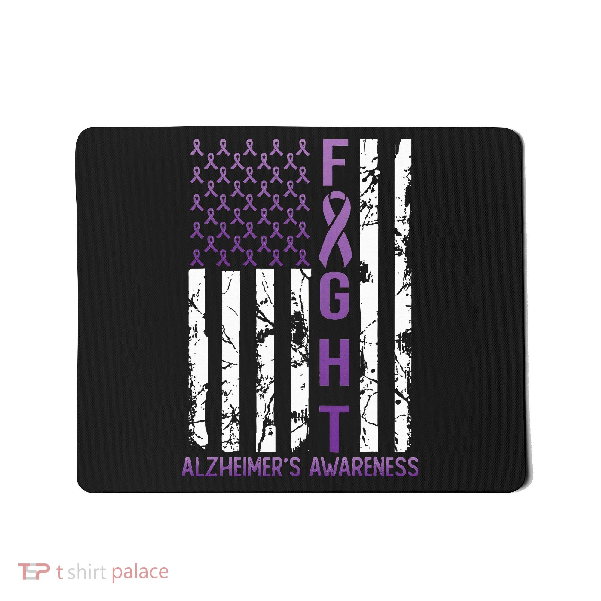 AlzheimerS Awareness Month Day Usa Flag Ribbon Purple Mousepad