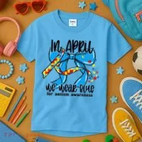 Autism Awareness Mom Elets Periodic Table Kids T-Shirt thumb 3