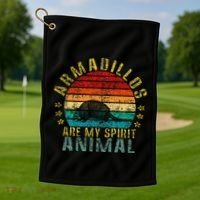 Armadillos Are My Spirit Animal Funny Golf Towel thumb 1