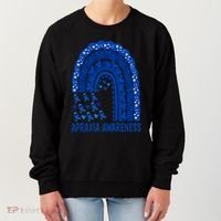 Apraxia Awareness Month Wear A Blue Ribbon In May Rainbow Gift Women's Sweatshirt thumb 0