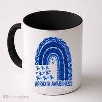 Apraxia Awareness Month Wear A Blue Ribbon In May Rainbow Gift Coffee Mug thumb 0