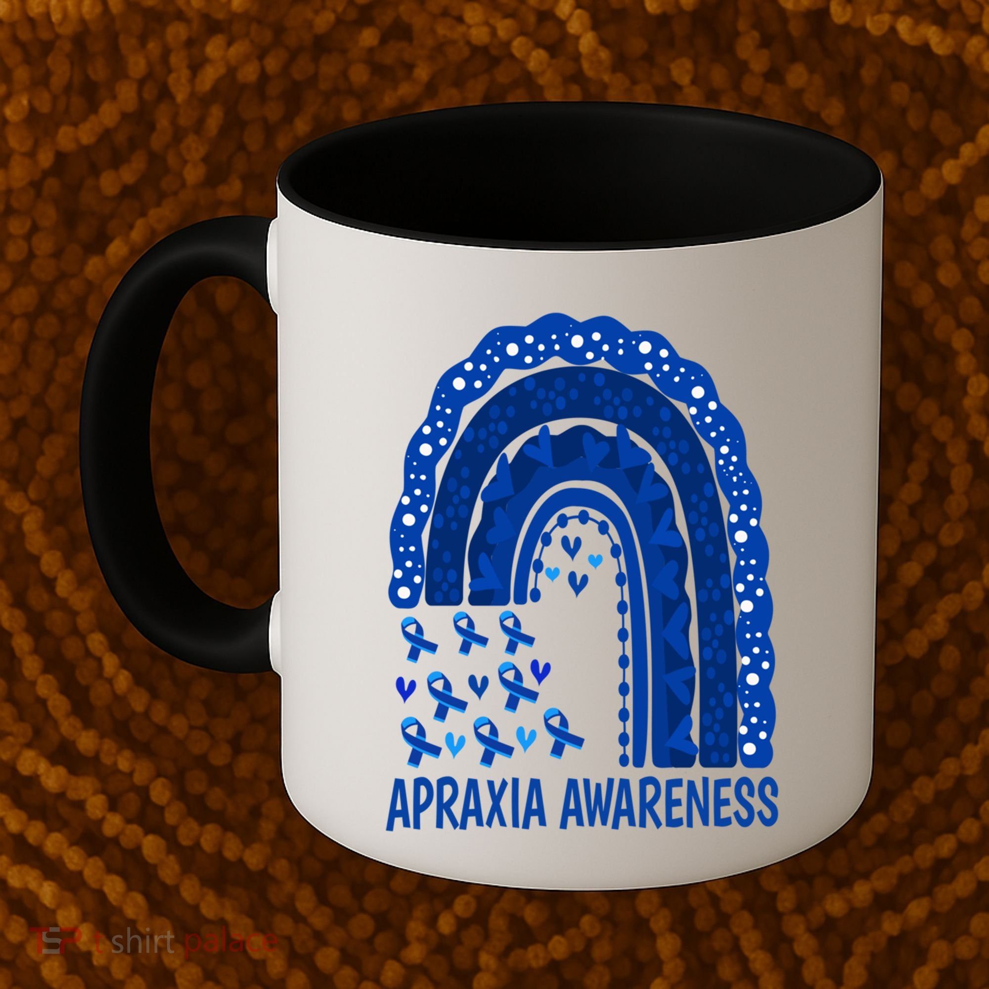 Apraxia Awareness Month Wear A Blue Ribbon In May Rainbow Gift Coffee Mug