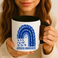 Apraxia Awareness Month Wear A Blue Ribbon In May Rainbow Gift Coffee Mug thumb 3
