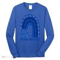 Apraxia Awareness Month Wear A Blue Ribbon In May Rainbow Gift Long Sleeve Shirt thumb 0