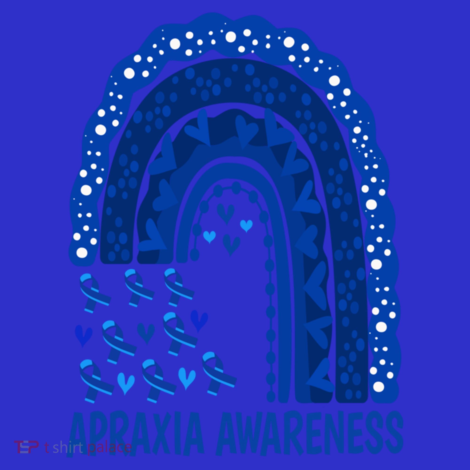 Apraxia Awareness Month Wear A Blue Ribbon In May Rainbow Gift Women's Tank Top