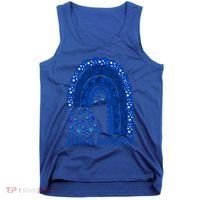 Apraxia Awareness Month Wear A Blue Ribbon In May Rainbow Gift Tank Top thumb 0