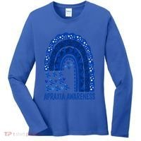 Apraxia Awareness Month Wear A Blue Ribbon In May Rainbow Gift Women's Long Sleeve Shirt thumb 0
