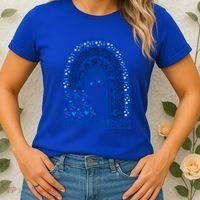 Apraxia Awareness Month Wear A Blue Ribbon In May Rainbow Gift Women's T-Shirt thumb 2