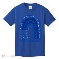 Apraxia Awareness Month Wear A Blue Ribbon In May Rainbow Gift Kids T-Shirt thumb 0