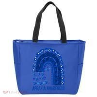 Apraxia Awareness Month Wear A Blue Ribbon In May Rainbow Gift Tote Bag thumb 0