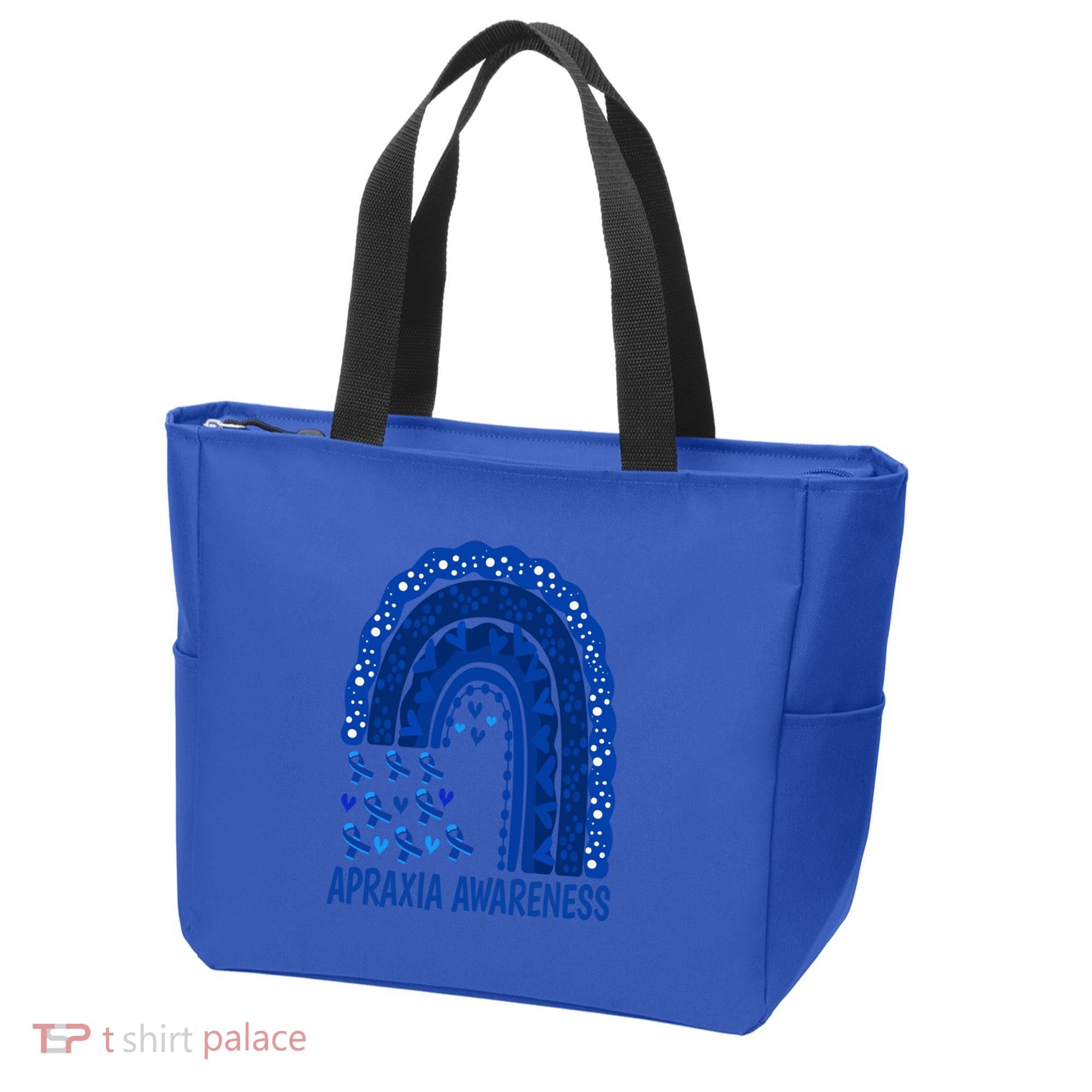 Apraxia Awareness Month Wear A Blue Ribbon In May Rainbow Gift Tote Bag