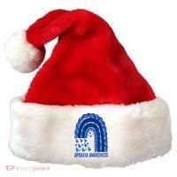 Apraxia Awareness Month Wear A Blue Ribbon In May Rainbow Gift Santa Hat thumb 0