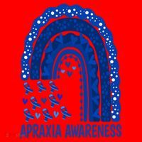Apraxia Awareness Month Wear A Blue Ribbon In May Rainbow Gift Santa Hat thumb 1