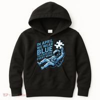 Autism Awareness Month April Puzzle Acceptance  Inclusion Kids Hoodie thumb 0