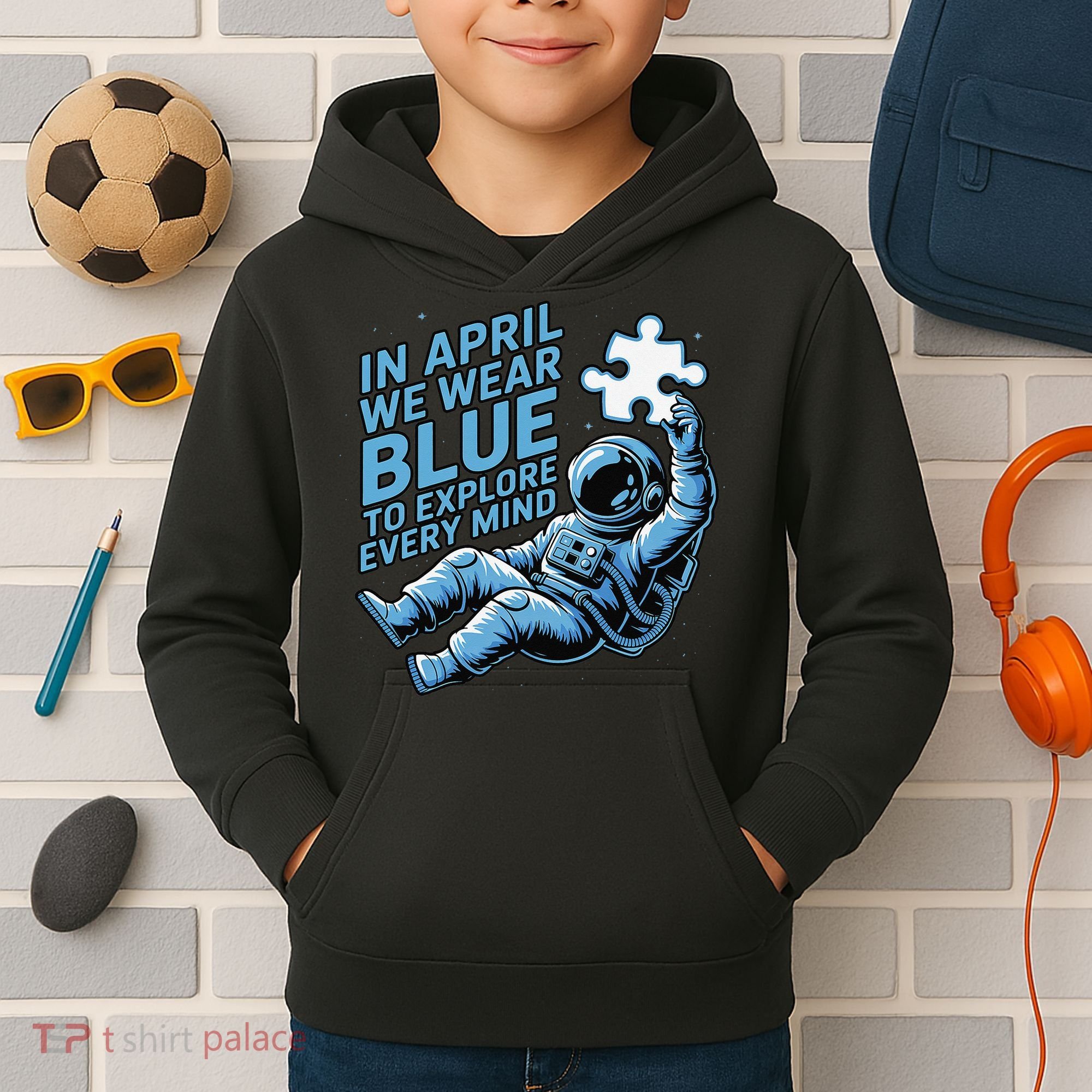 Autism Awareness Month April Puzzle Acceptance  Inclusion Kids Hoodie