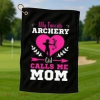Archer Archery Mom Toxophilite Bow Bow Arrow Mother's Day Golf Towel thumb 1