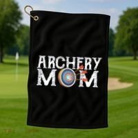 Archery Archer Mom Target Proud Parent Bow Arrow Gift Golf Towel thumb 1