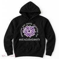Alzheimers Awareness Memories Are Worth Fighting For Flower Hoodie thumb 0