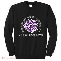 Alzheimers Awareness Memories Are Worth Fighting For Flower Sweatshirt thumb 0