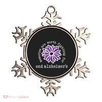 Alzheimers Awareness Memories Are Worth Fighting For Flower Ornament thumb 0