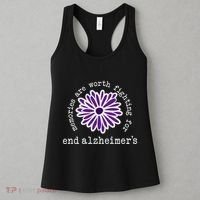 Alzheimers Awareness Memories Are Worth Fighting For Flower Women's Tank Top thumb 3