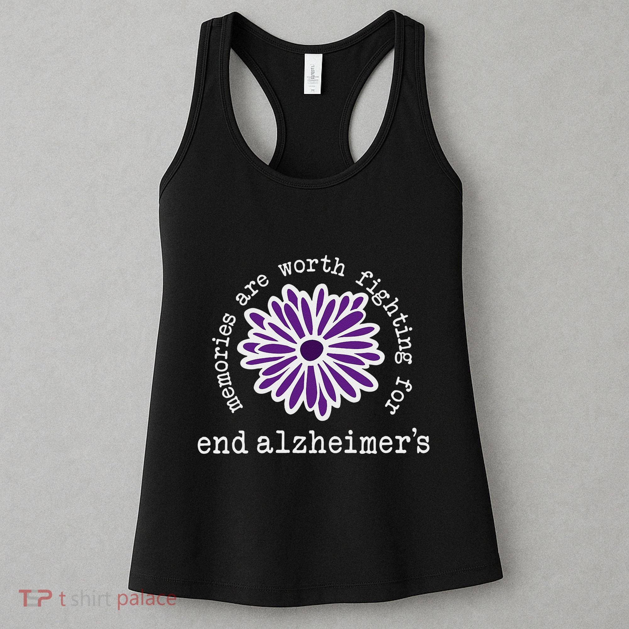 Alzheimers Awareness Memories Are Worth Fighting For Flower Women's Tank Top