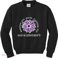 Alzheimers Awareness Memories Are Worth Fighting For Flower Kids Sweatshirt thumb 0