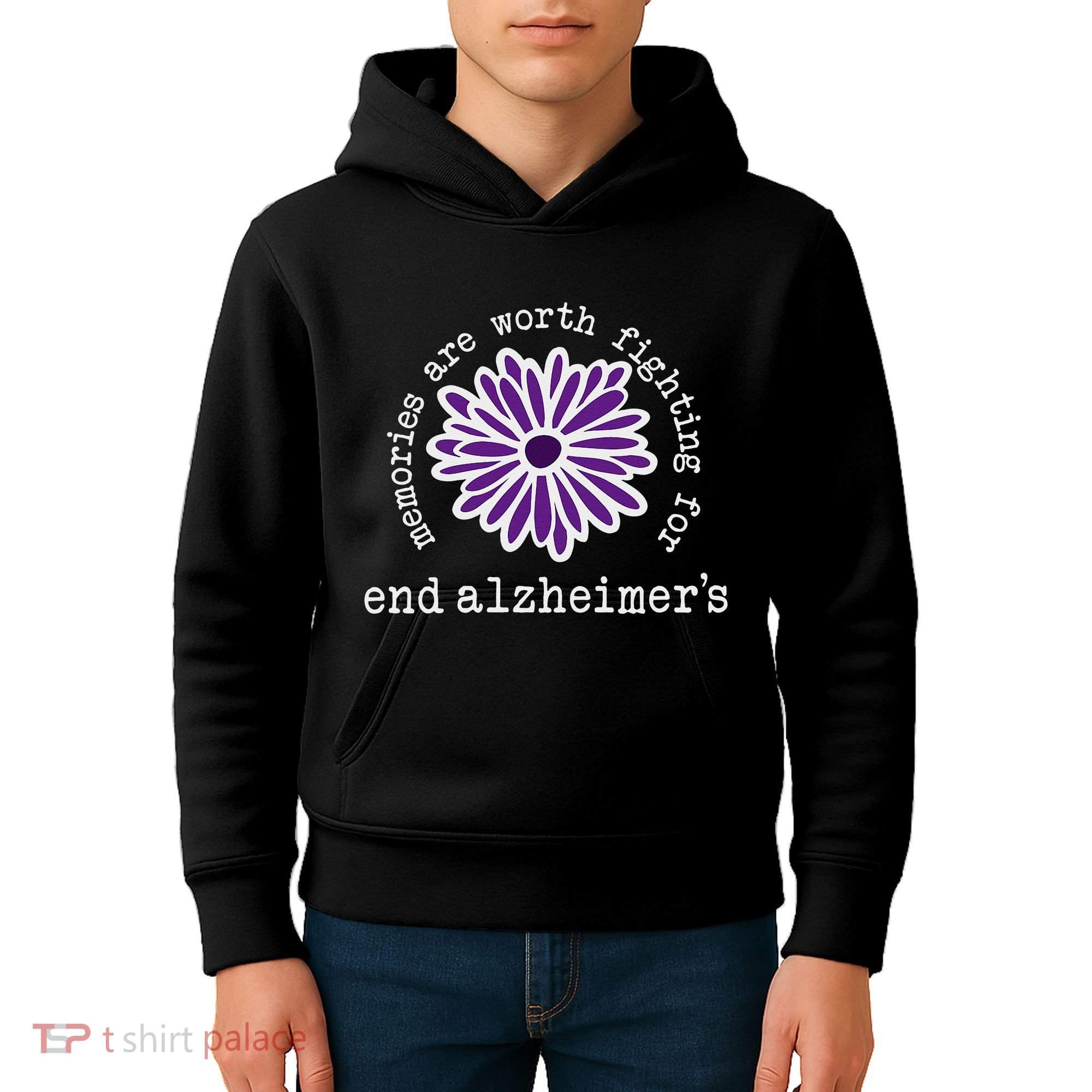 Alzheimers Awareness Memories Are Worth Fighting For Flower Kids Hoodie