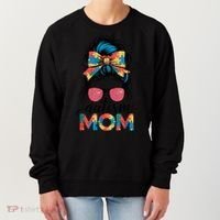 Autism Awareness Messy Bun Autism Mom Coquette Bow Puzzle Women's Sweatshirt thumb 0