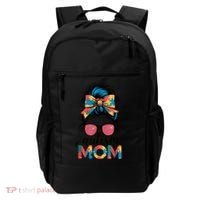 Autism Awareness Messy Bun Autism Mom Coquette Bow Puzzle Backpack thumb 0