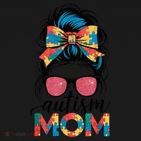 Autism Awareness Messy Bun Autism Mom Coquette Bow Puzzle Coaster thumb 2