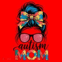 Autism Awareness Messy Bun Autism Mom Coquette Bow Puzzle Santa Hat thumb 1