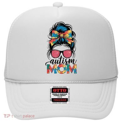 Autism Awareness Messy Bun Autism Mom Coquette Bow Puzzle Hat