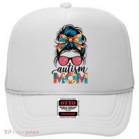 Autism Awareness Messy Bun Autism Mom Coquette Bow Puzzle Hat thumb 0