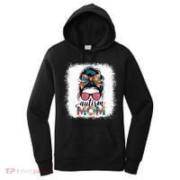Autism Awareness Messy Bun Autism Mom Coquette Bow Puzzle Women's Hoodie thumb 0