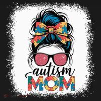 Autism Awareness Messy Bun Autism Mom Coquette Bow Puzzle Women's Hoodie thumb 2