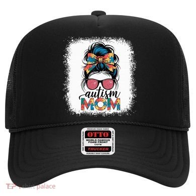 Autism Awareness Messy Bun Autism Mom Coquette Bow Puzzle Hat