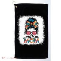 Autism Awareness Messy Bun Autism Mom Coquette Bow Puzzle Golf Towel thumb 0