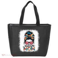 Autism Awareness Messy Bun Autism Mom Coquette Bow Puzzle Tote Bag thumb 0