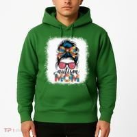Autism Awareness Messy Bun Autism Mom Coquette Bow Puzzle Hoodie thumb 2