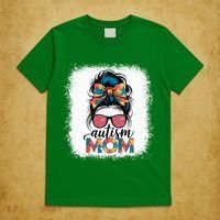 Autism Awareness Messy Bun Autism Mom Coquette Bow Puzzle T-Shirt thumb 5