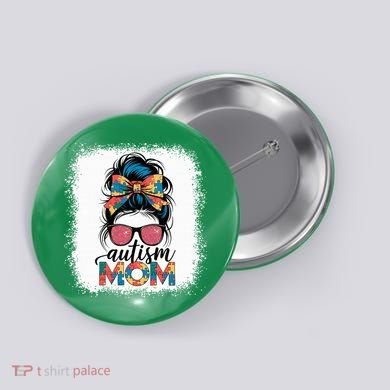 Autism Awareness Messy Bun Autism Mom Coquette Bow Puzzle Button