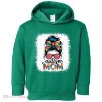 Autism Awareness Messy Bun Autism Mom Coquette Bow Puzzle Toddler Hoodie thumb 0