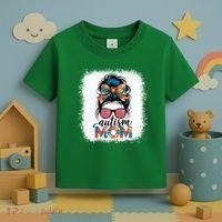 Autism Awareness Messy Bun Autism Mom Coquette Bow Puzzle Toddler T-Shirt thumb 3