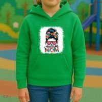 Autism Awareness Messy Bun Autism Mom Coquette Bow Puzzle Kids Hoodie thumb 3