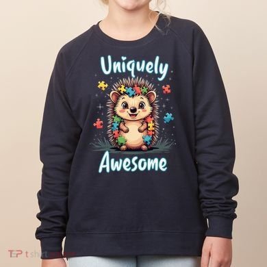Autism Awareness Month Hedgehog Acceptance Neurodiversity Women's Sweatshirt
