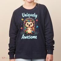Autism Awareness Month Hedgehog Acceptance Neurodiversity Women's Sweatshirt thumb 0