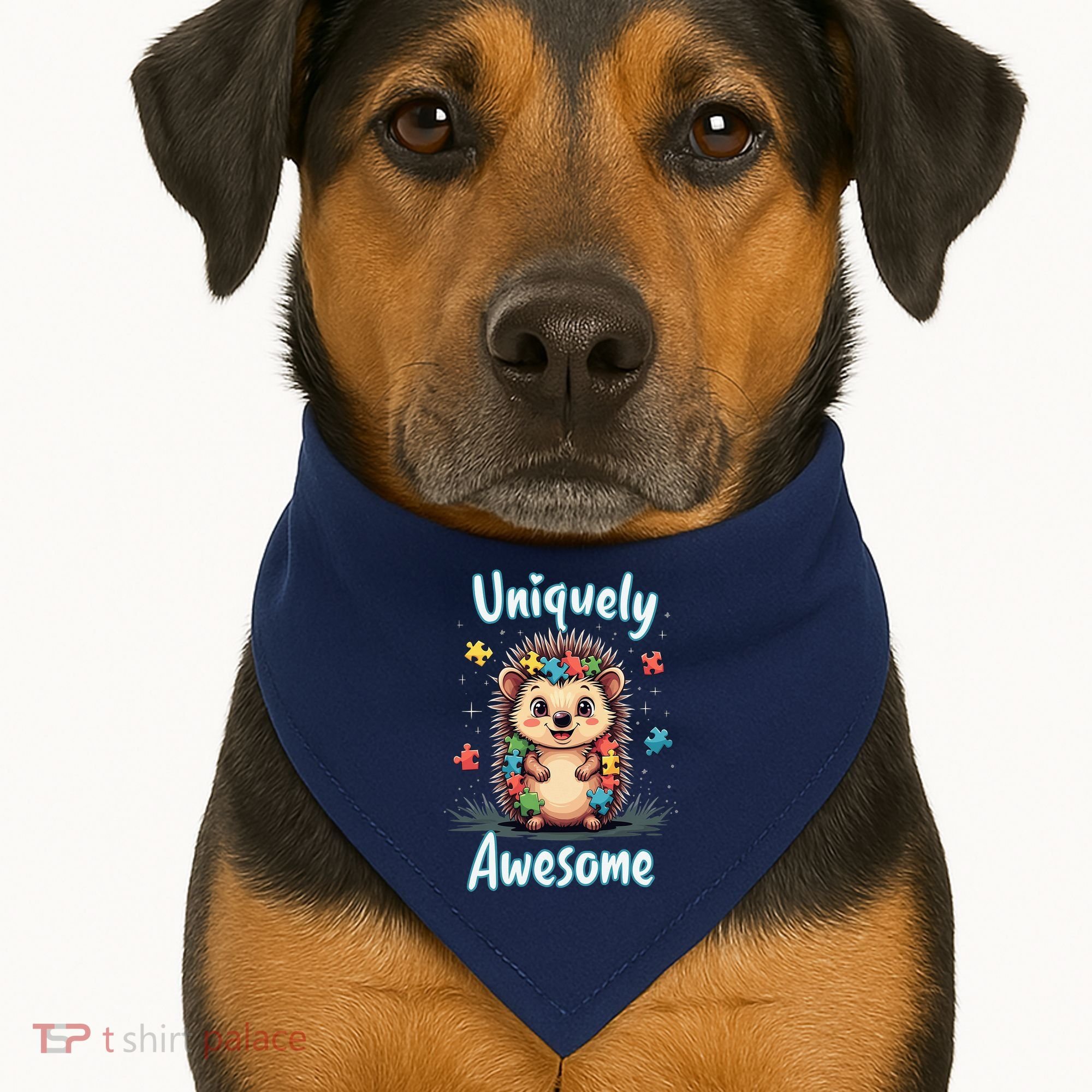 Autism Awareness Month Hedgehog Acceptance Neurodiversity USA-Made Doggie Bandana