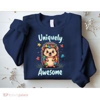 Autism Awareness Month Hedgehog Acceptance Neurodiversity Sweatshirt thumb 2